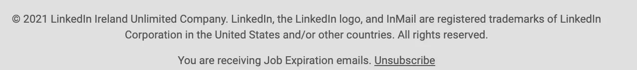 email unsubscribe button