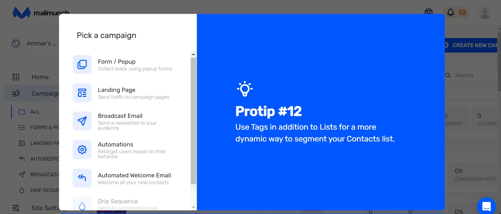 Mailmunch's email builder