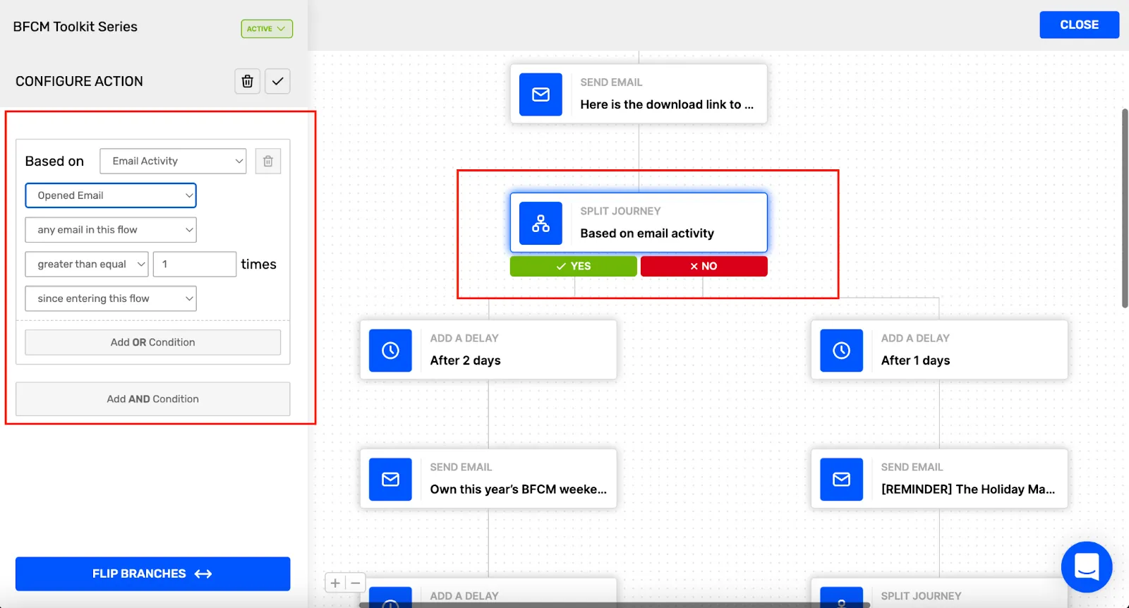Event-based triggers example