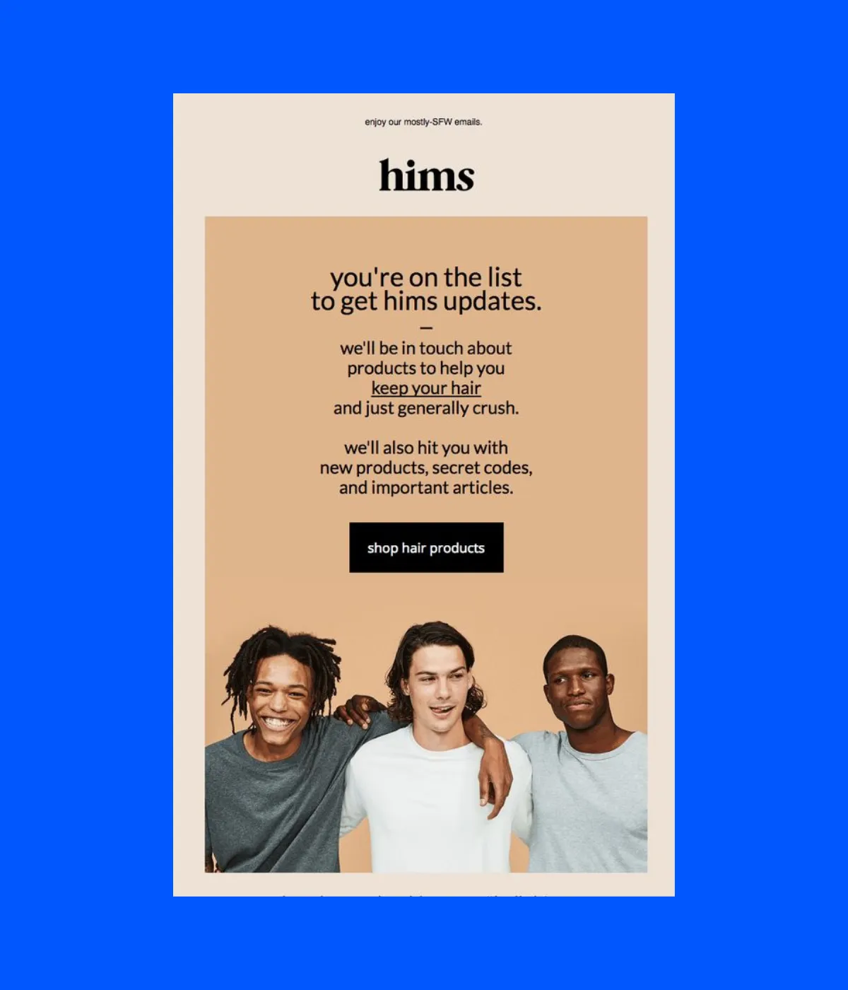 Hims get started email