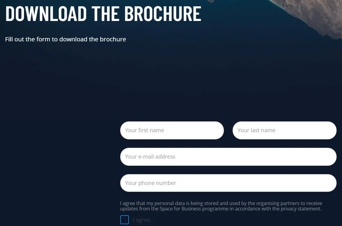 Newsletter sign up email example: The Brochure