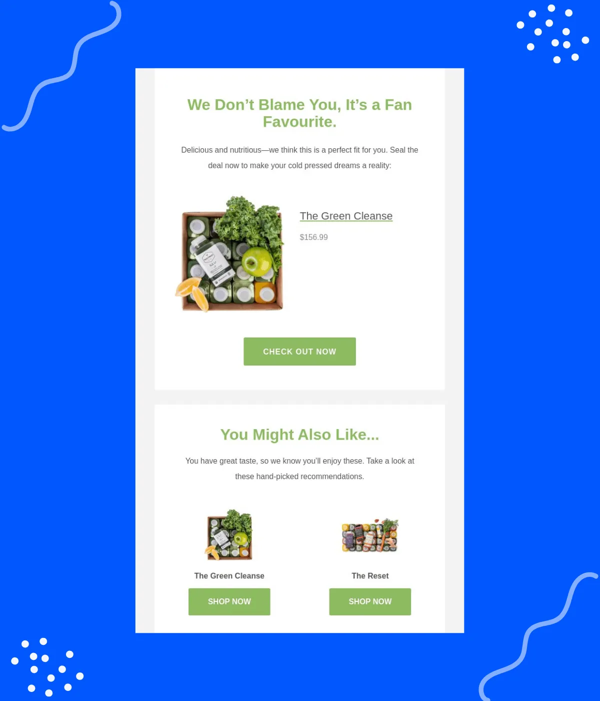 Abandoned shopping cart emails - Pulp&Press example