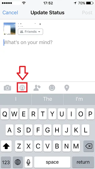 Facebook live button
