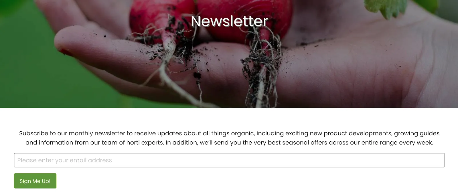 organic gardening catalogue newsletter