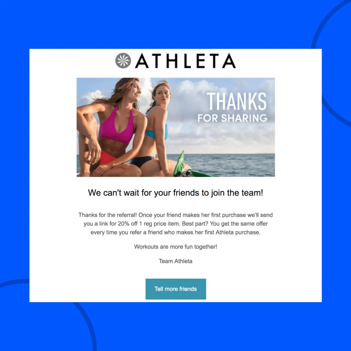 A referral thank you email