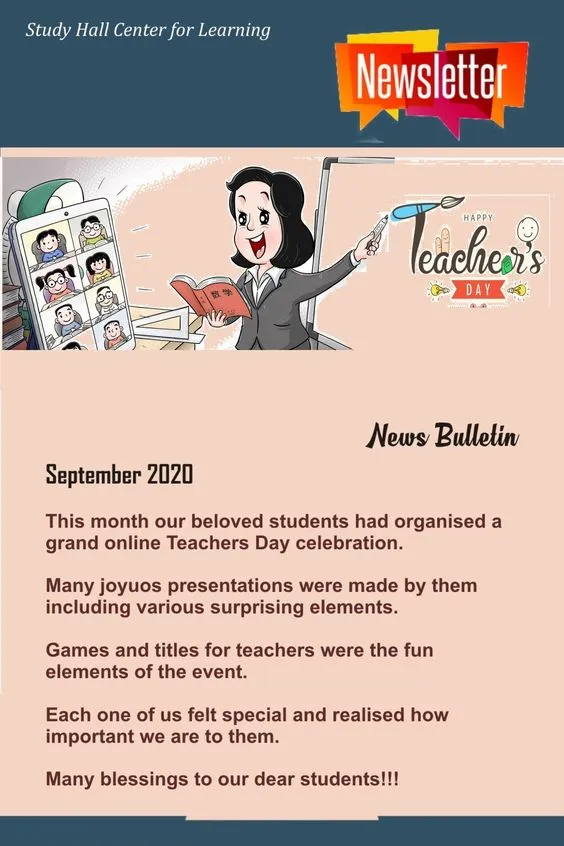 May newsletter idea: Teacher's Day