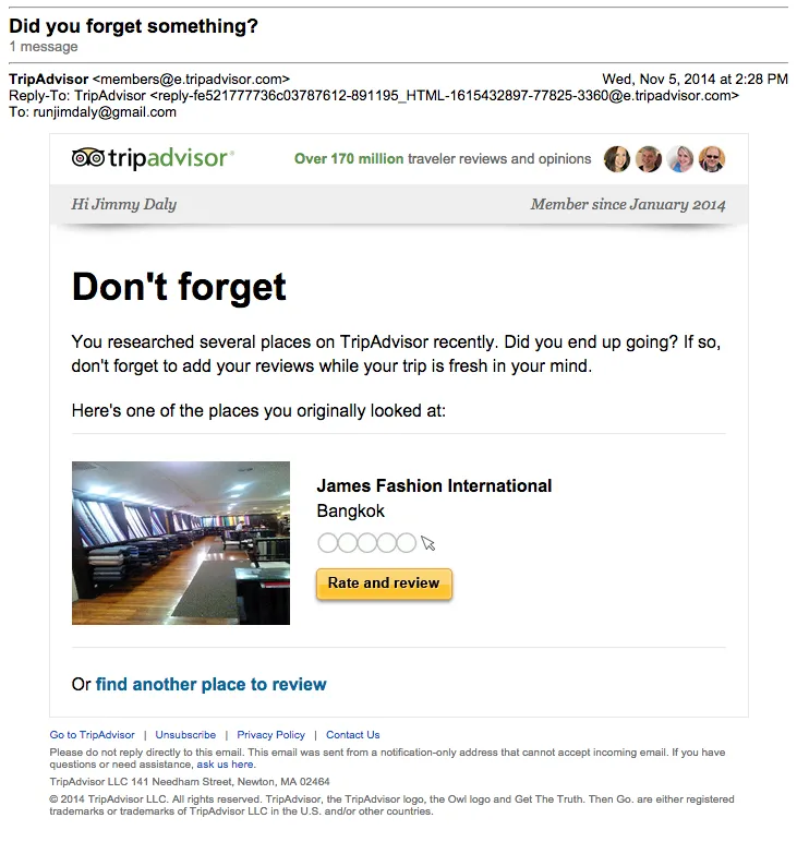 Example of behavioral segmentation based on browsing behavior