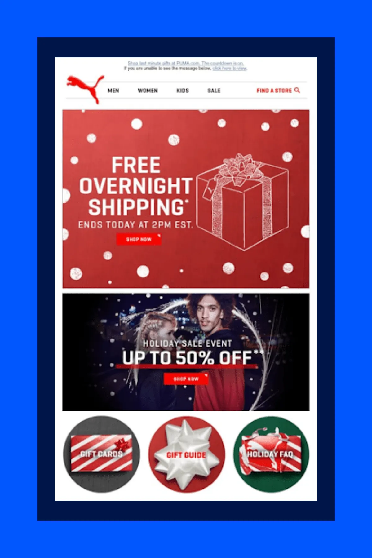 Puma promotional email