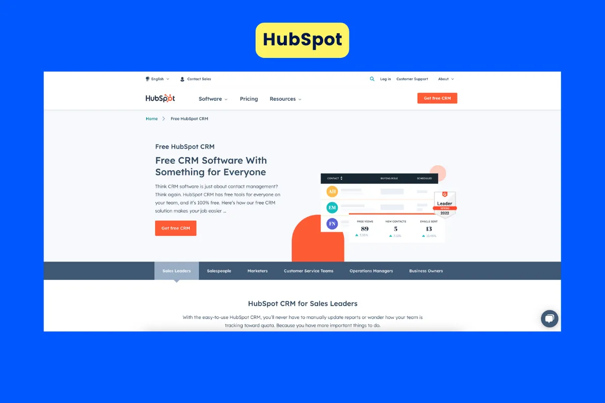Best lead generation tool - Hubspot