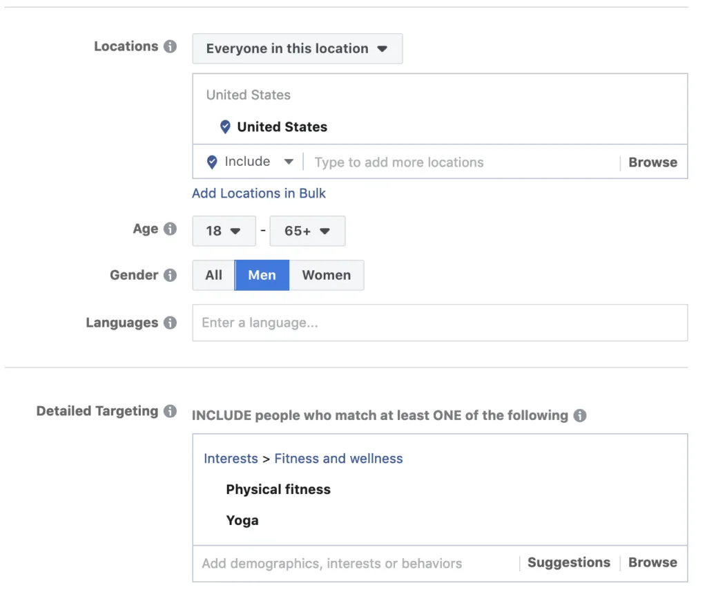 Facebook Audience Targeting Options