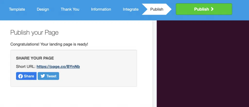 mailmunch landing page builder
