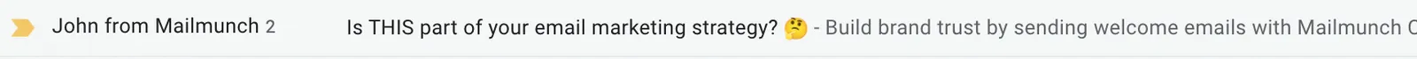 email from Mailmunch with subject line "Is this part of your email marketing strategy"