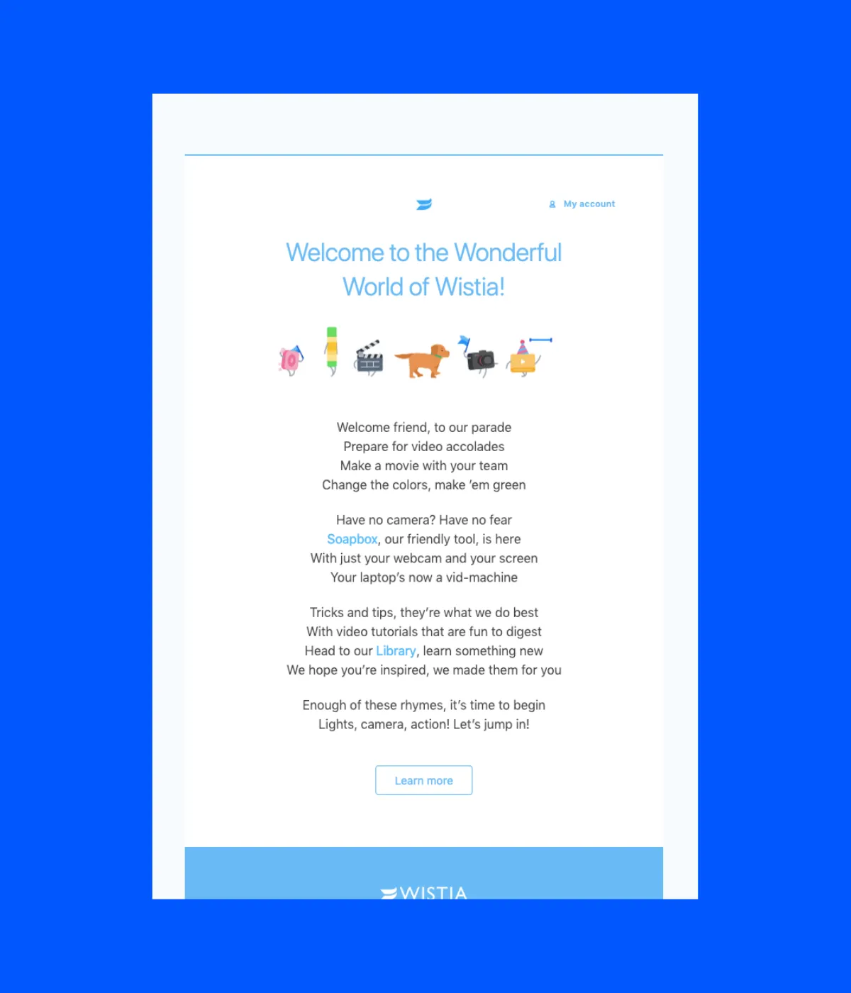 Wistia hello email