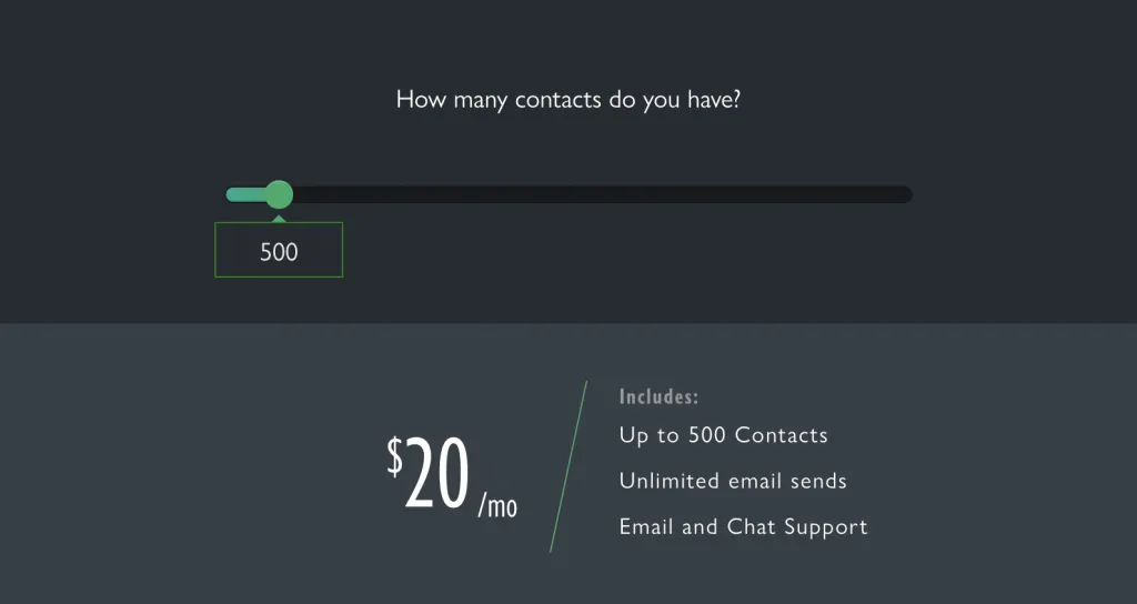 screenshot klaviyo pricing page