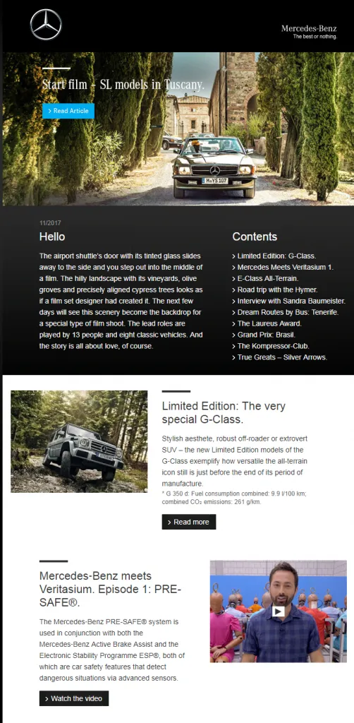 mercedes personalized email