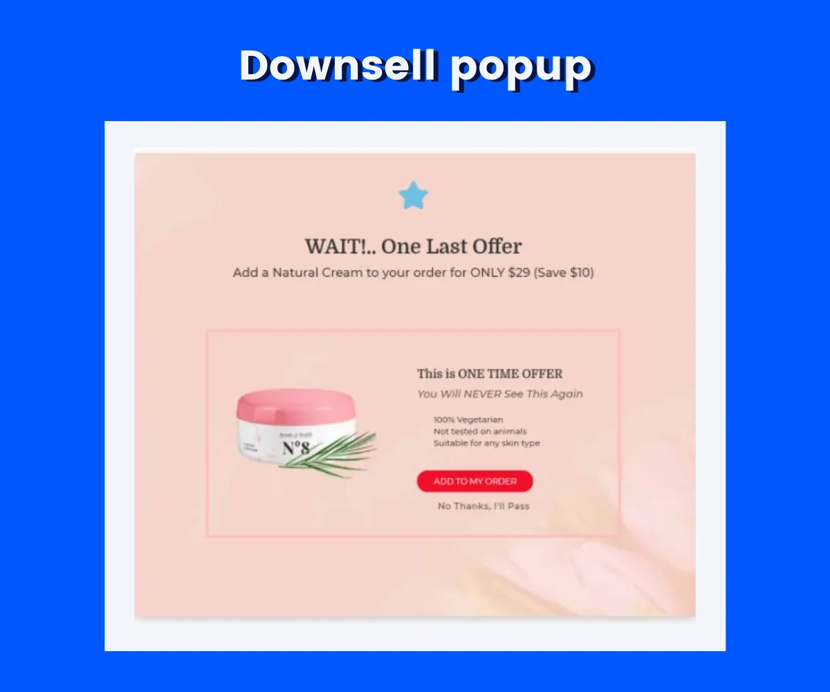 downsell popup