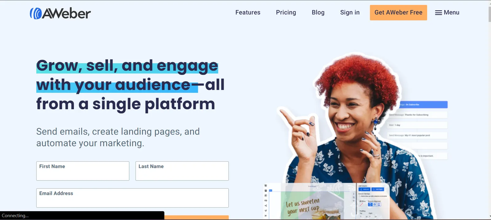Best email newsletter software: AWeber