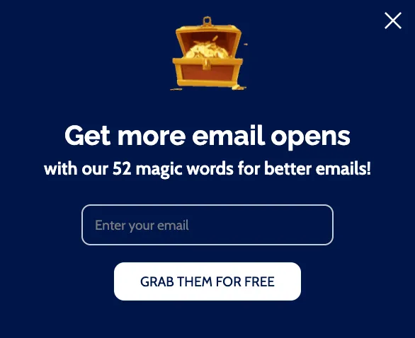 Popup on Mailmunch website