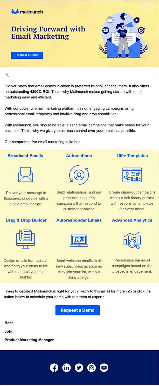 HTML email from Mailmunch