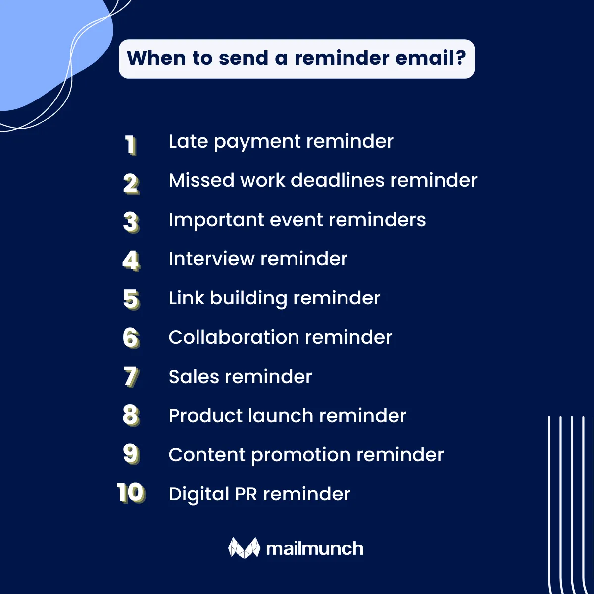 Infographic: When to send a reminder email ?