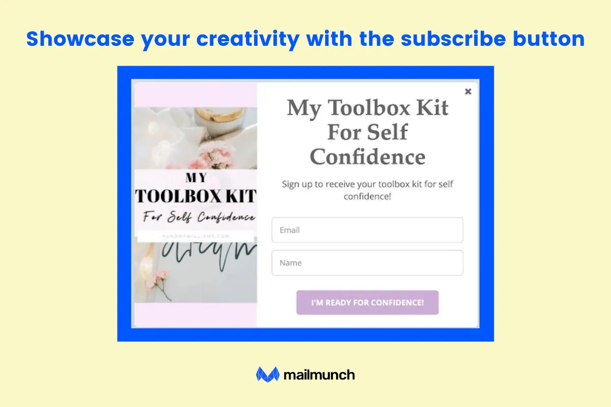 show creativity with subscribe button