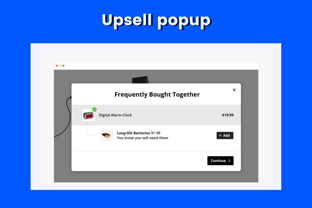 upsell popup