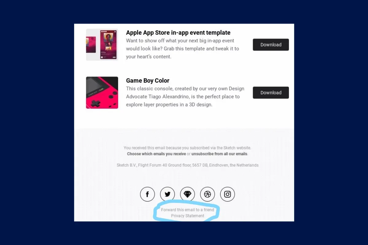 Legal information example