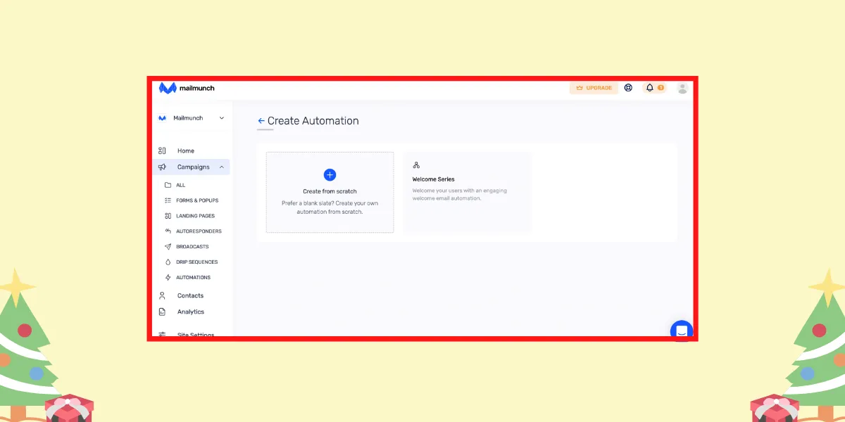 Mailmunch's Automation Builder Dashboard