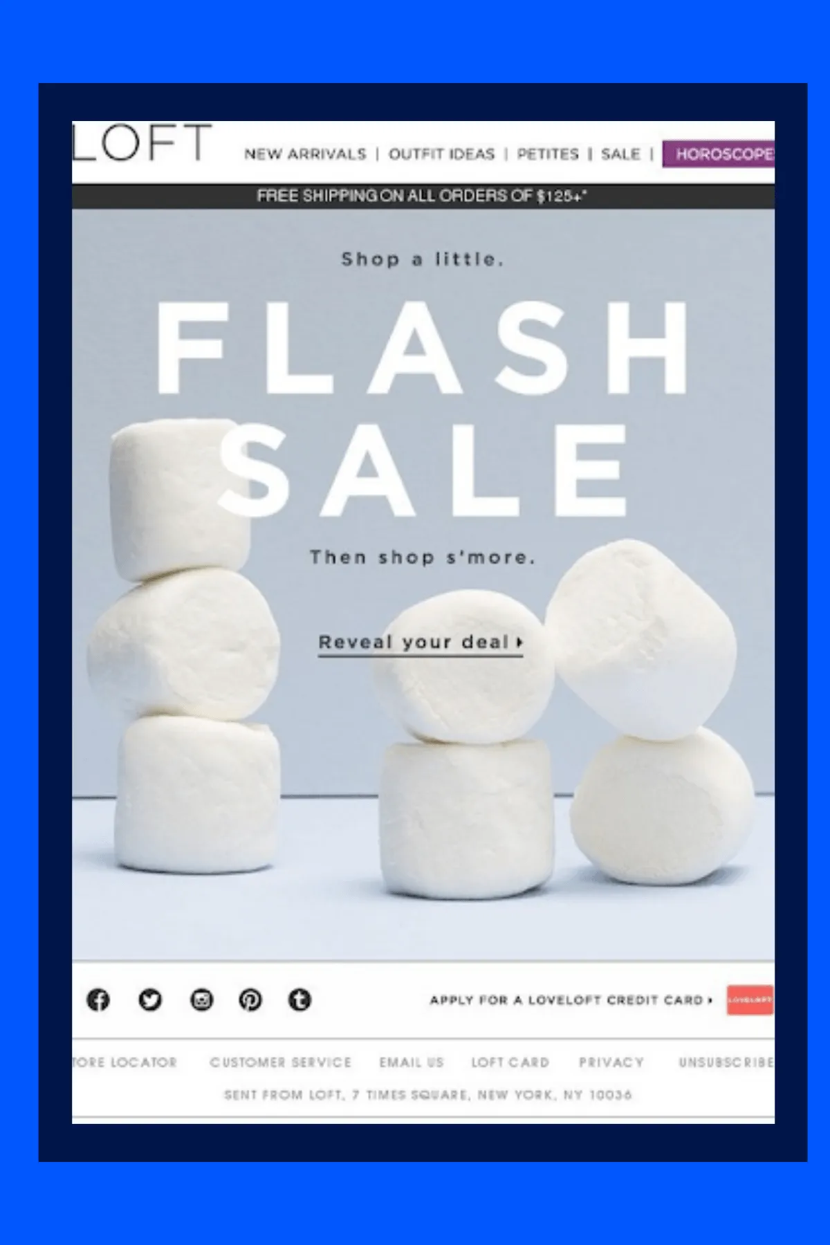 Loft promotional email
