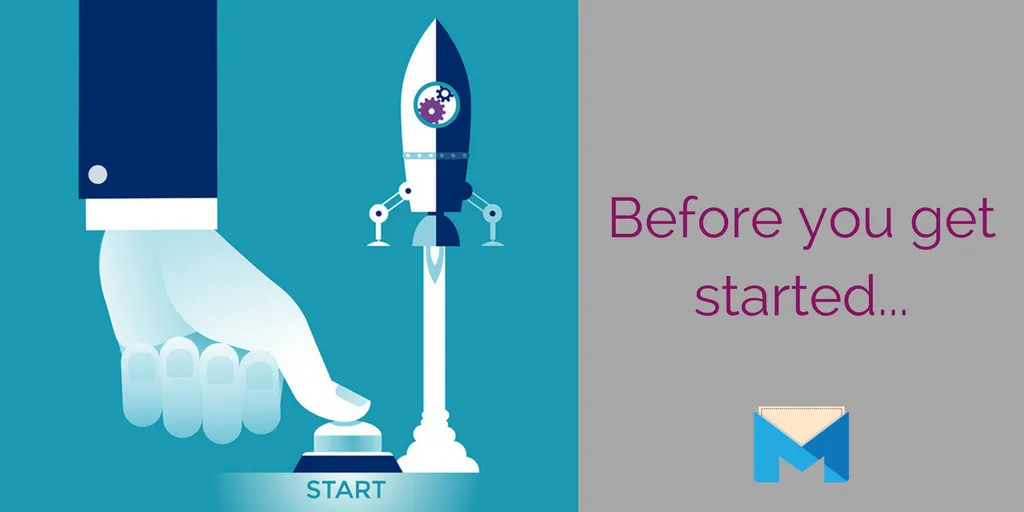 Before you start your online marketing campaign - rocket launch with start button