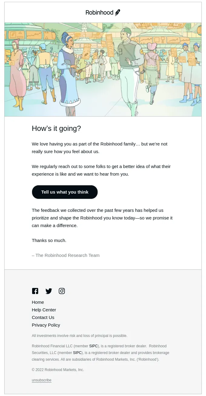 feedback email example