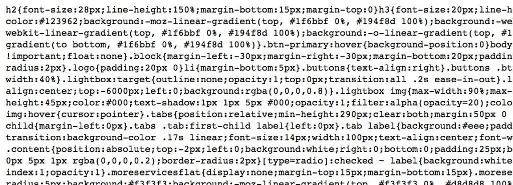 minified css code