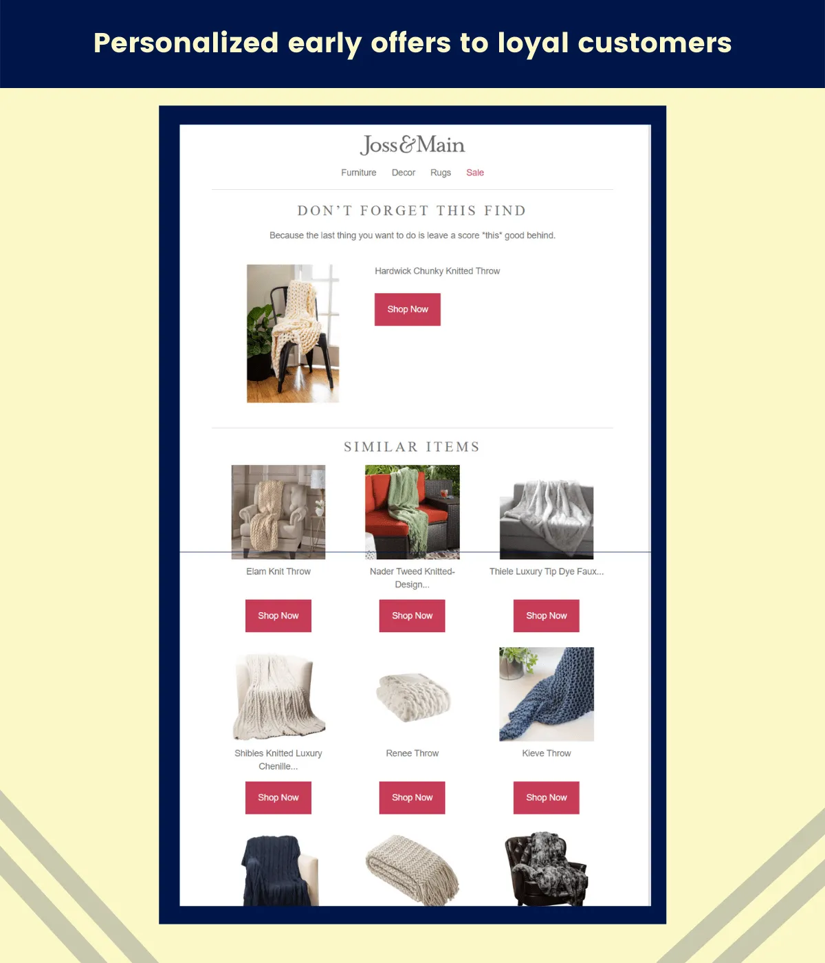 early offers for loyal customers