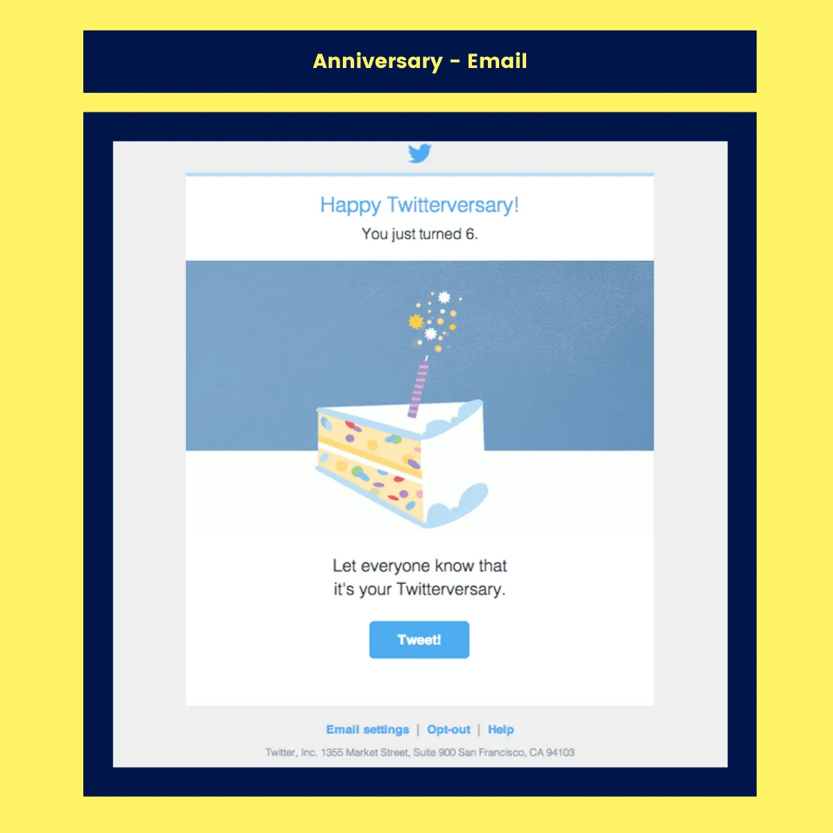 Anniversary Email by Twitter