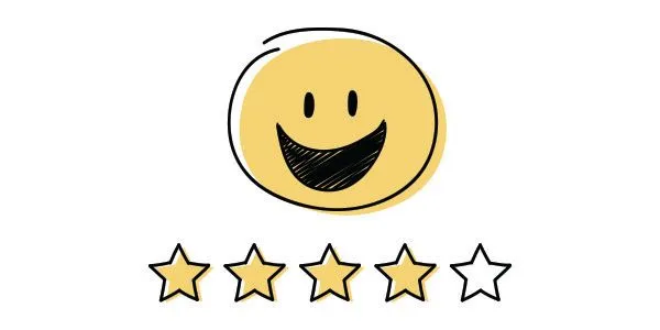 Boost your Shopify dropshipping success rate. Continually seek customer feedback - A smiley face with a star rating under it.