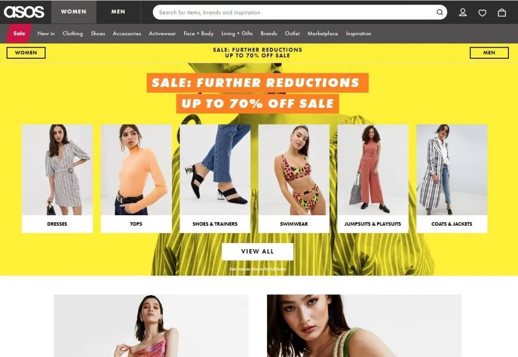 asos homepage