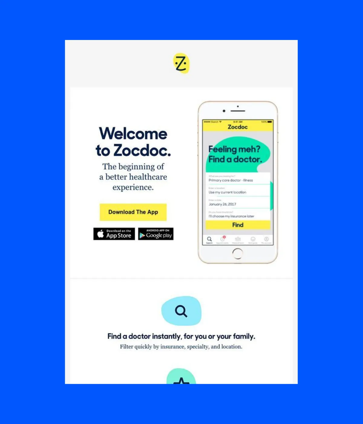 Zocdoc get started email
