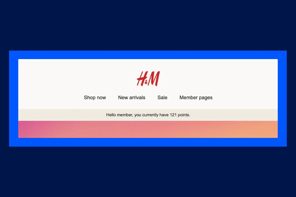 H&M email header