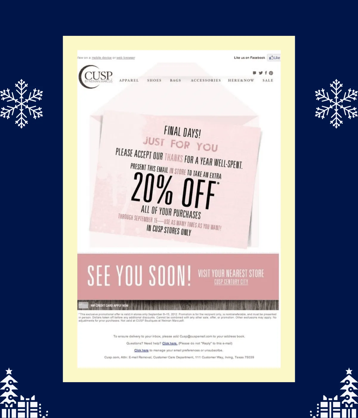 Appreciation email for customers