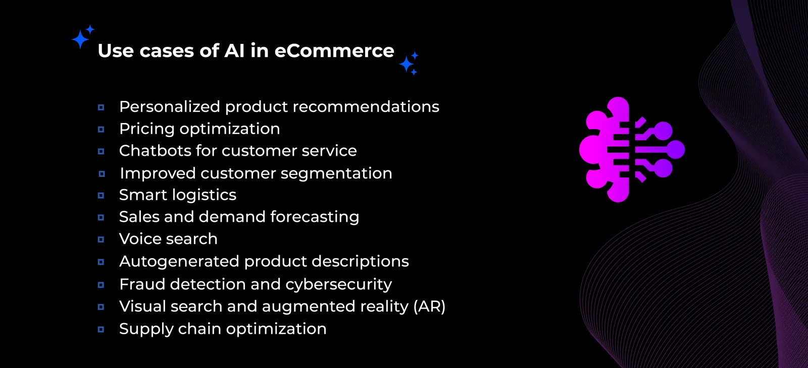 Infographic: Use cases of AI in eCommerce