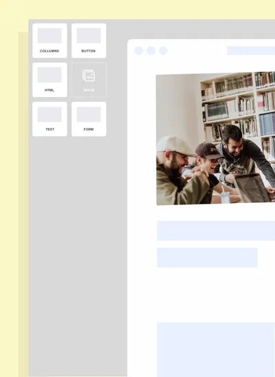 The drag and drop email builder