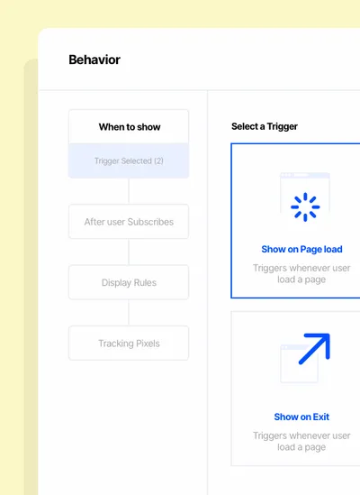 Display rule settings for an opt-in form