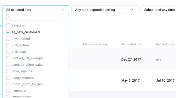 Syncs with GetResponse lists automatically