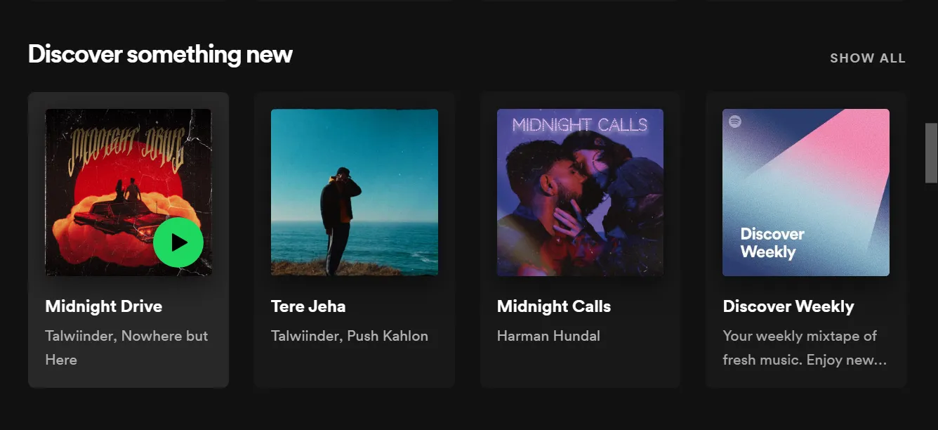 Example of eCommerce Personalization: Spotify