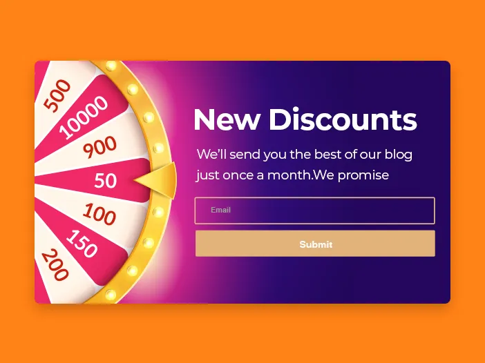 Spin-to-win popup template