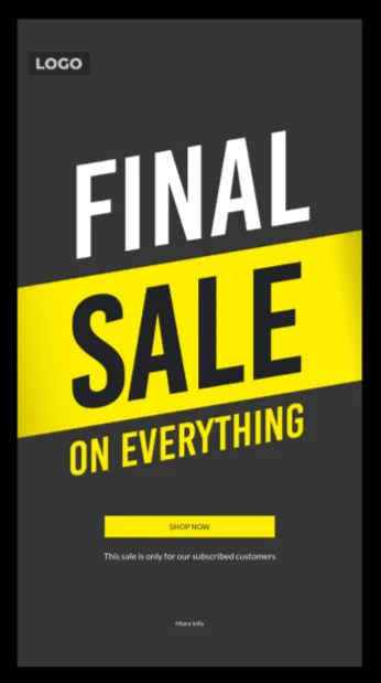 Final Black Sale email template