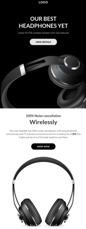 Super Headphones email template