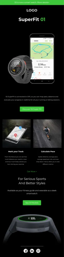 Fitness Monitor email template preview