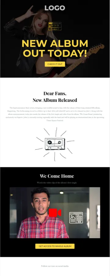 Music Album email template
