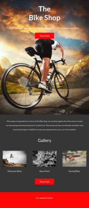 Sports Bicycle email template